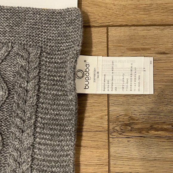 BUGABOO Grey Lambswool and Nylon Blend Baby Blanket - Picture 4 of 6